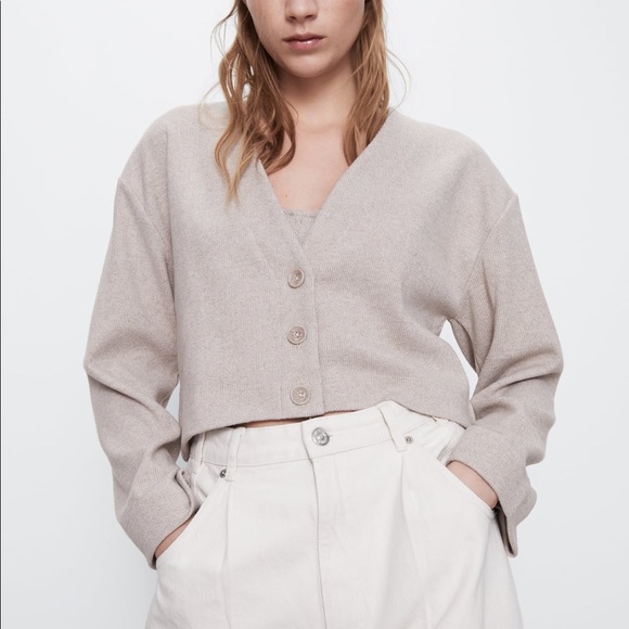 Zara Sweaters - Beige Cardigan